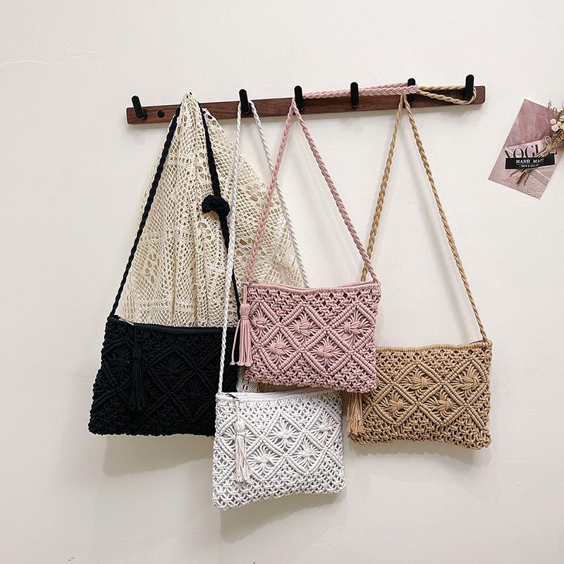 Fashionable Woven Phone Bag for Beach Vacation - Beachside Crossbody Bag