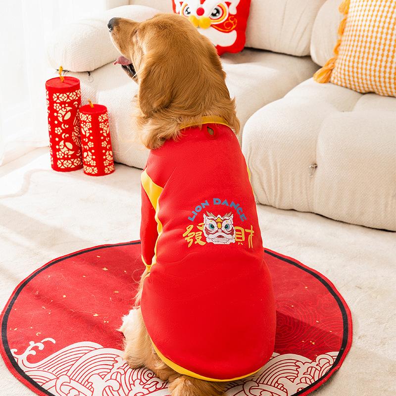 Autumn and Winter New Big Dog Fleece Vest Medium and Large Dog Golden Retriever Samoyed Two-legged Cotton-padded Coat Pet Big Dog Clothes