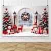 Christmas Shooting Backdrop Xmas Tree Wreath Decor Window Home Room Decoration Banner Bells Gift Kids Family Portrait Background