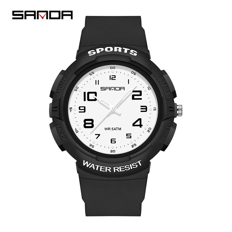 Sanda Kids' Lightweight Waterproof Quartz Watch - Silent & Luminous for Exams and Sports