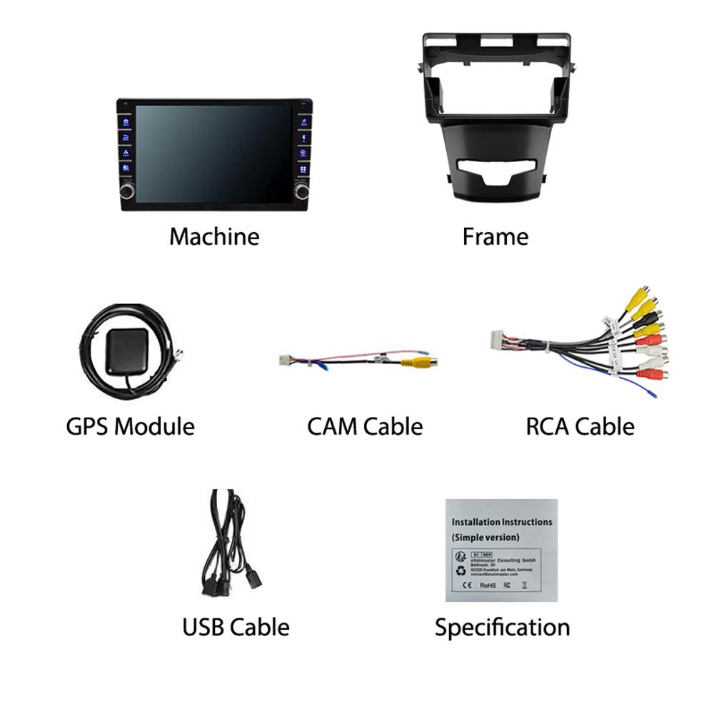 2 Din Android Car Radio Multimedia Video Player for SsangYong Korando 3 Actyon 2 2013-2017 With Button Knob WiFi 1+16GB