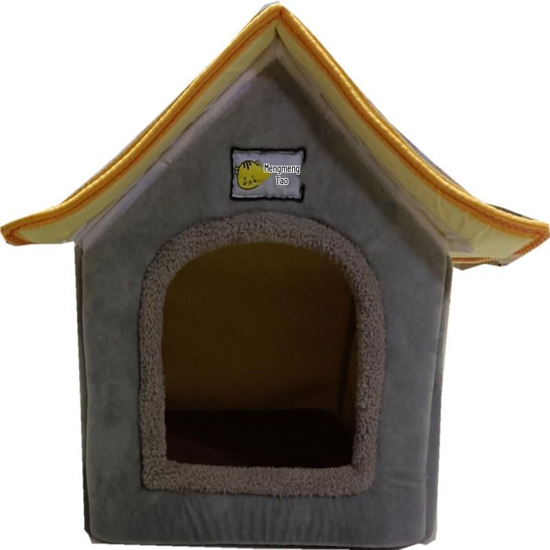 Teddy Poodle Small Dog & Cat House Kennel Small серый
