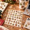 50 Sheets Gold Christmas Sticker Pack, Transparent Journaling Supplies for Scrapbook, Guitar and Notebook Decoration