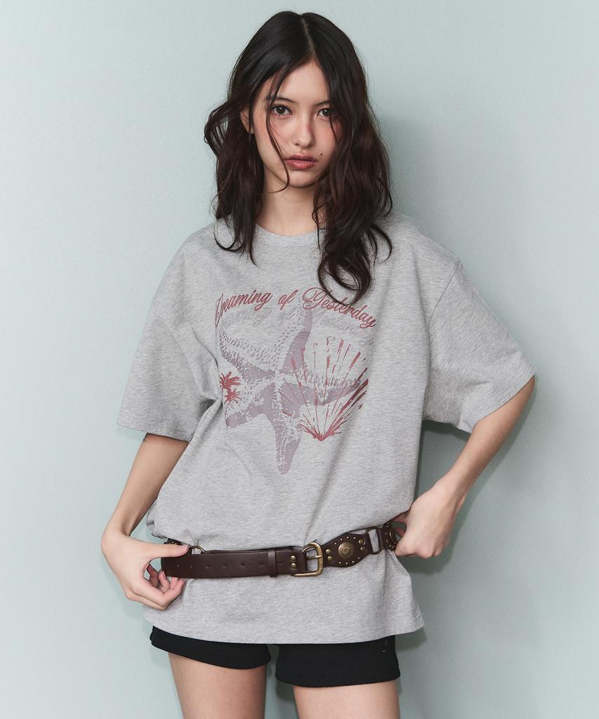 Ledeoli Ocean Haze Oversized Short Sleeve T-Shirt [Melange]