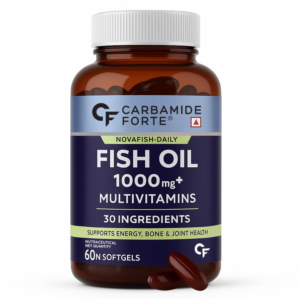 

Carbamide Forte Fish Oil with Multivitamin 1000mg Omega 3 Capsules for Men & Women 60 Softgel Capsules