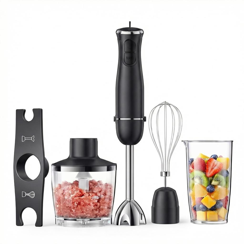 Turelar Hand Blender, 15,000 rpm, for Baby Food, Electric Hand Mixer, Gift Idea, Crushes Ice, Food Processor, Electric Whisk, Slim and Compact, Attach