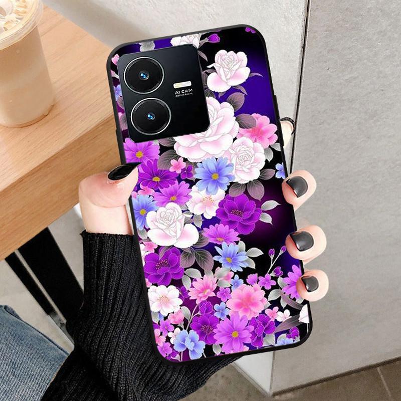 For Vivo Y22 4G Case Wolf Cat Soft Silicone Shockproof Phone Cover For Vivo V2207 V2206 Y22s Y 22 Y 22S Cases 2022 Black Bumper