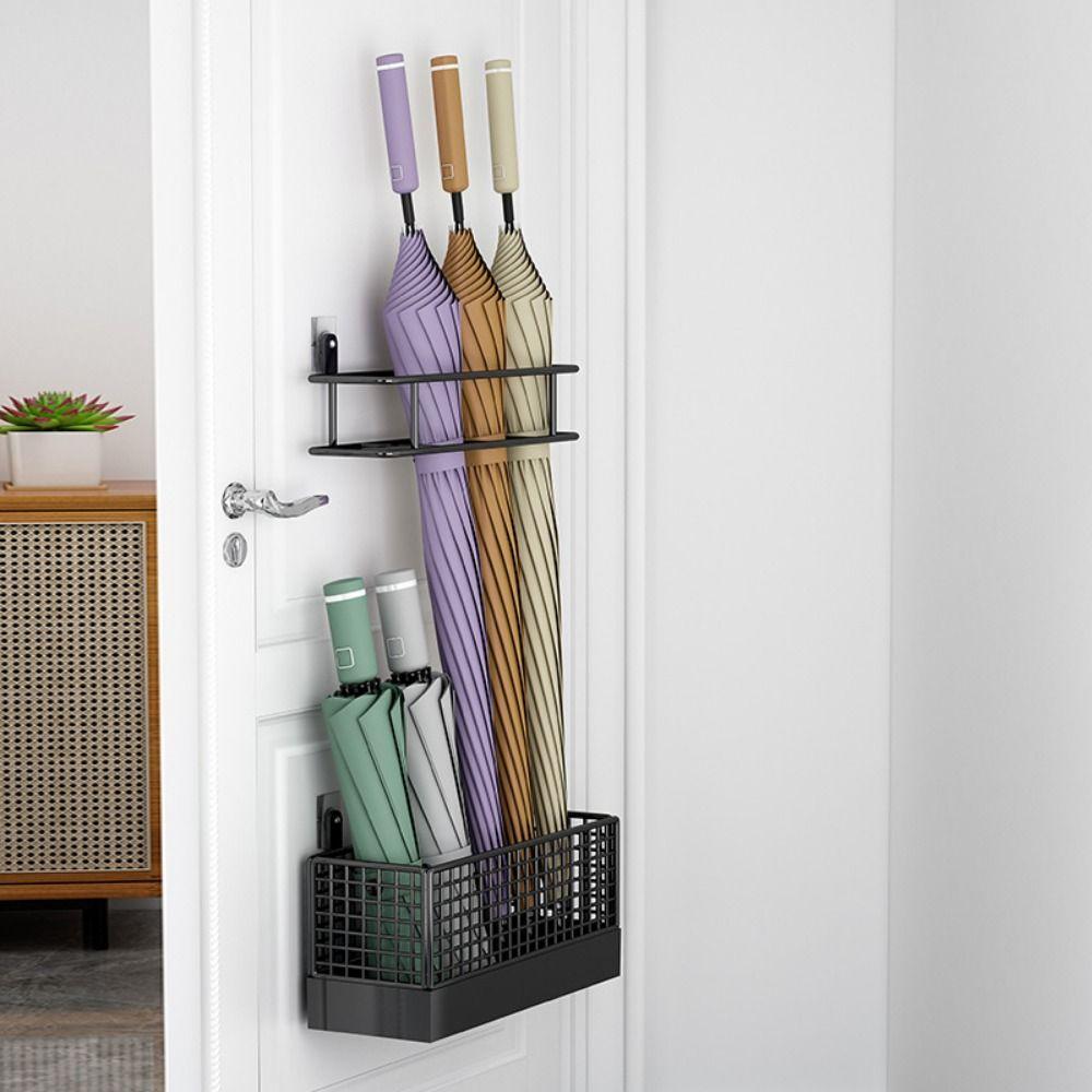 Metal Umbrella Holder Wall-Mounted Umbrella Organizer Space Saving Umbrella Stand Hotel