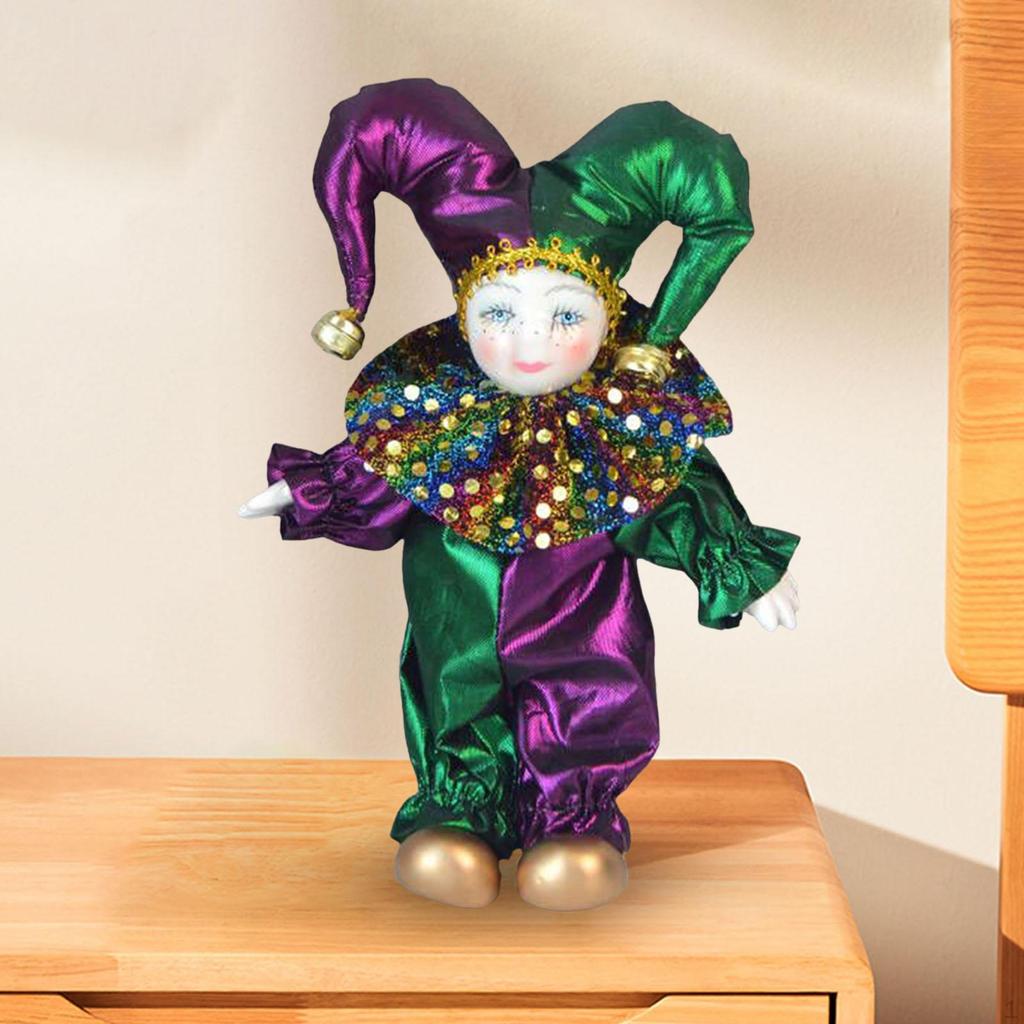 7 Inch Ceramic Figurines, Bendable Arms And Legs, Hand Painted, Stand Up for Desktop,