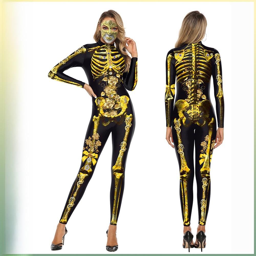 Halloween Horror Skeleton Costume For Women With 3d Print And Spandex For Halloween Parties