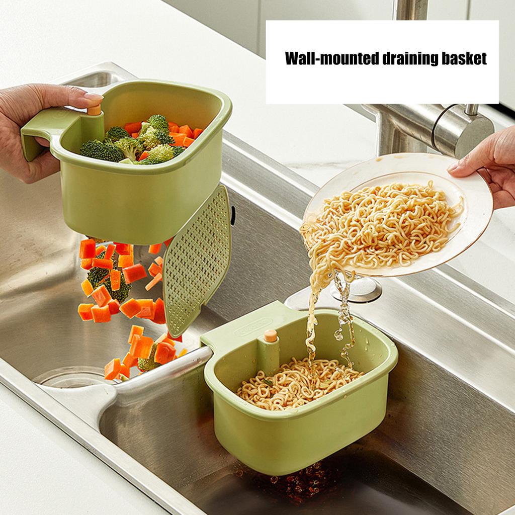 Adjustable Kitchen Sink Filter Basket With Durable Plastic Hooks For Efficient Food Scraps Catcher And Sponge Storage Organizer