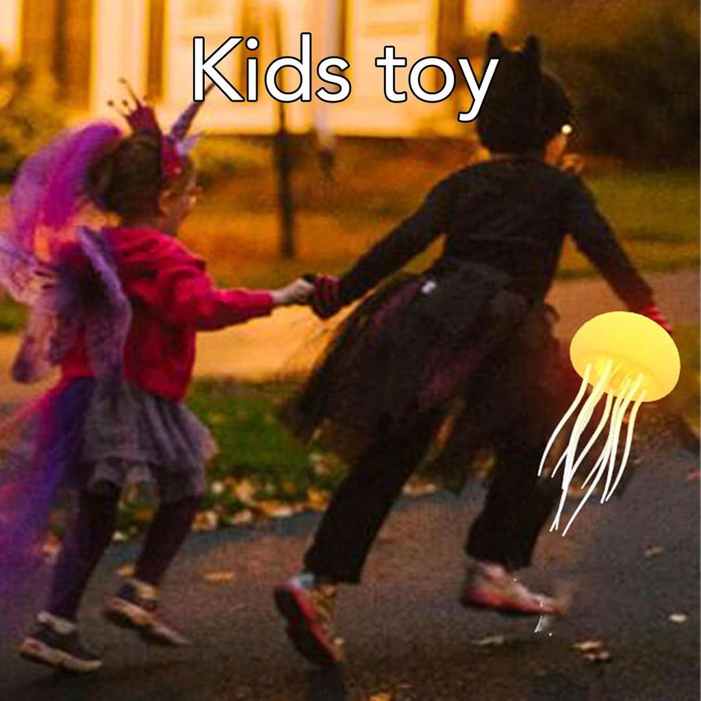 Dpofirs Jellyfish Lamp with Moving Tentacles, RGB Gradient Bedside Lamp, Rechargeable 1000mAh Battery, Hanging or Standing