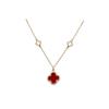 Jewelry Clover Light Luxury Double Layer Diamond Flower Pendant Hollow Heart Necklace Jewelry