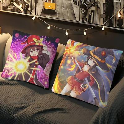 K-KONOSUBA M-Megumin Pillowcase Toon Gift Cushion Cover Bedroom Home Sofa Chair Seat Decor Pillow Case