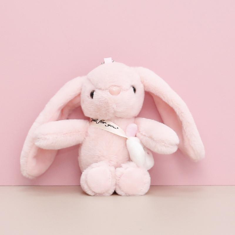 

Cute Eared Long Bunny Plush Toy Adorable Cartoon Keychain Charm Perfect Gift розовый