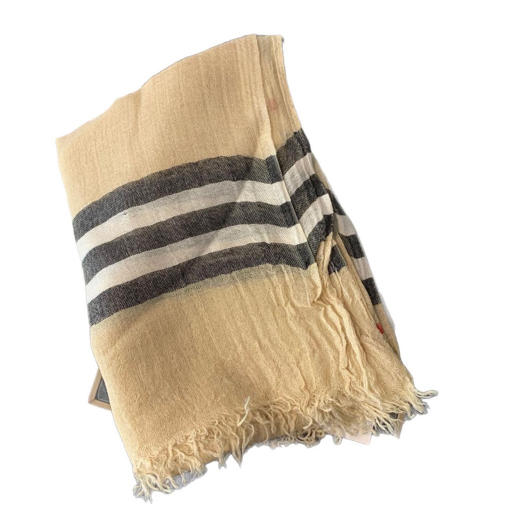 Wool Scarf Women'S Spring And Autumn British Versatile Plaid Silk Scarf Thin Long Scarf Warm Large Shawl