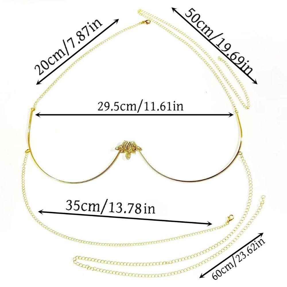 Lingerie Chest Bracket Chain Zircon Leaf Bikini Crystal Chain Rhinestone Breast Chain  Women