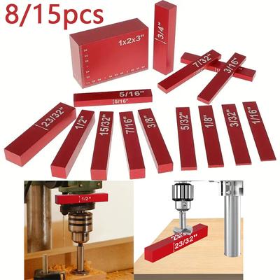 8/15pcs Setup Blocks Height Gauge Set Precision Aluminum Setup Bars For Router And Table Saw Accessories Carpentry Set Up Blocks