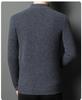 Men's Jacquard Wool Cardigan - 2025 Autumn/Winter Fashion, Zip-Up Stand Collar, Casual Sweater for Middle-Aged and Young Adults.