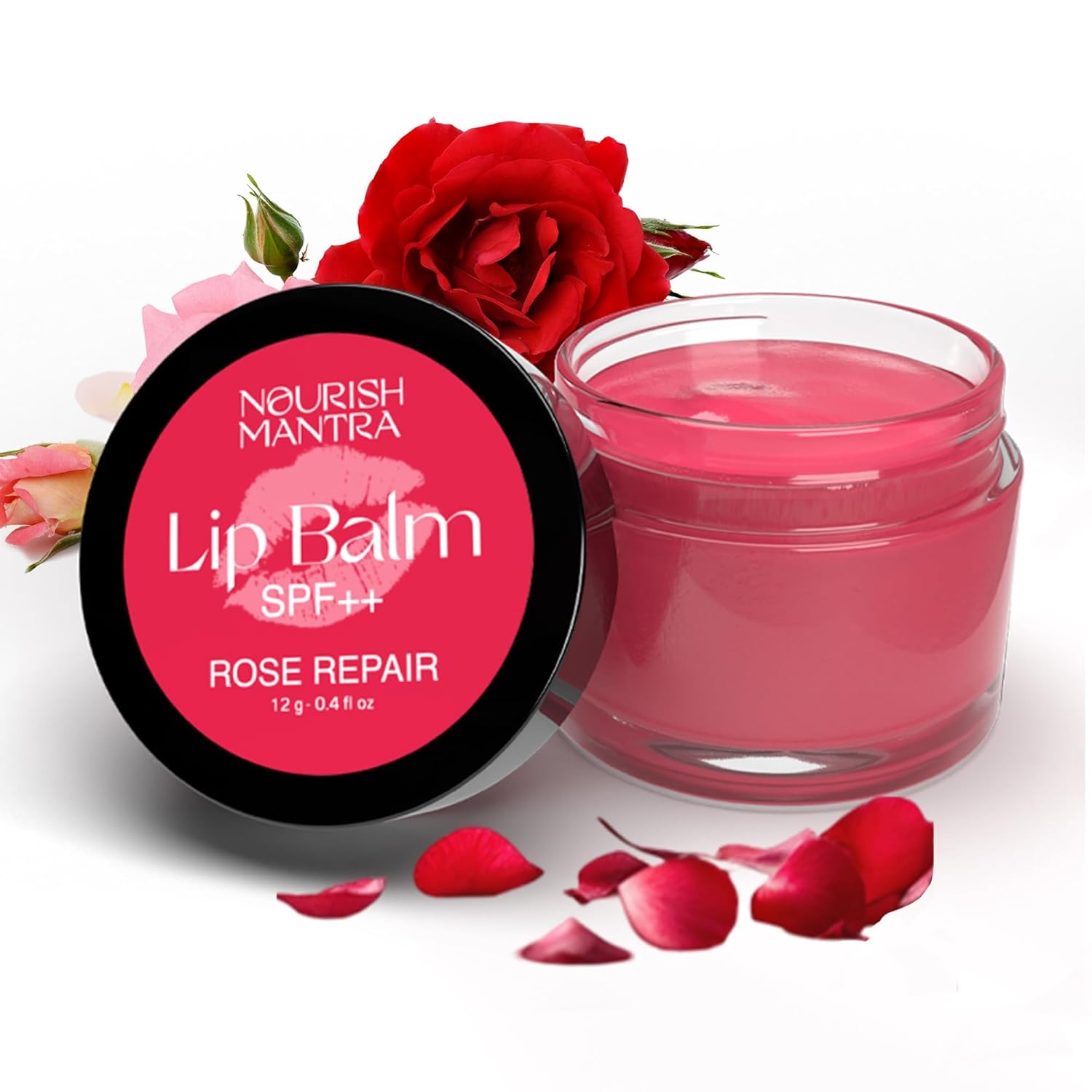 

Rose Repair Lip Balm with SPF/Made with Rose Extracts, Olive oil, Shea Butter, Vitamin E and Avocado Oil/For Dry, / 12gms 12 gm