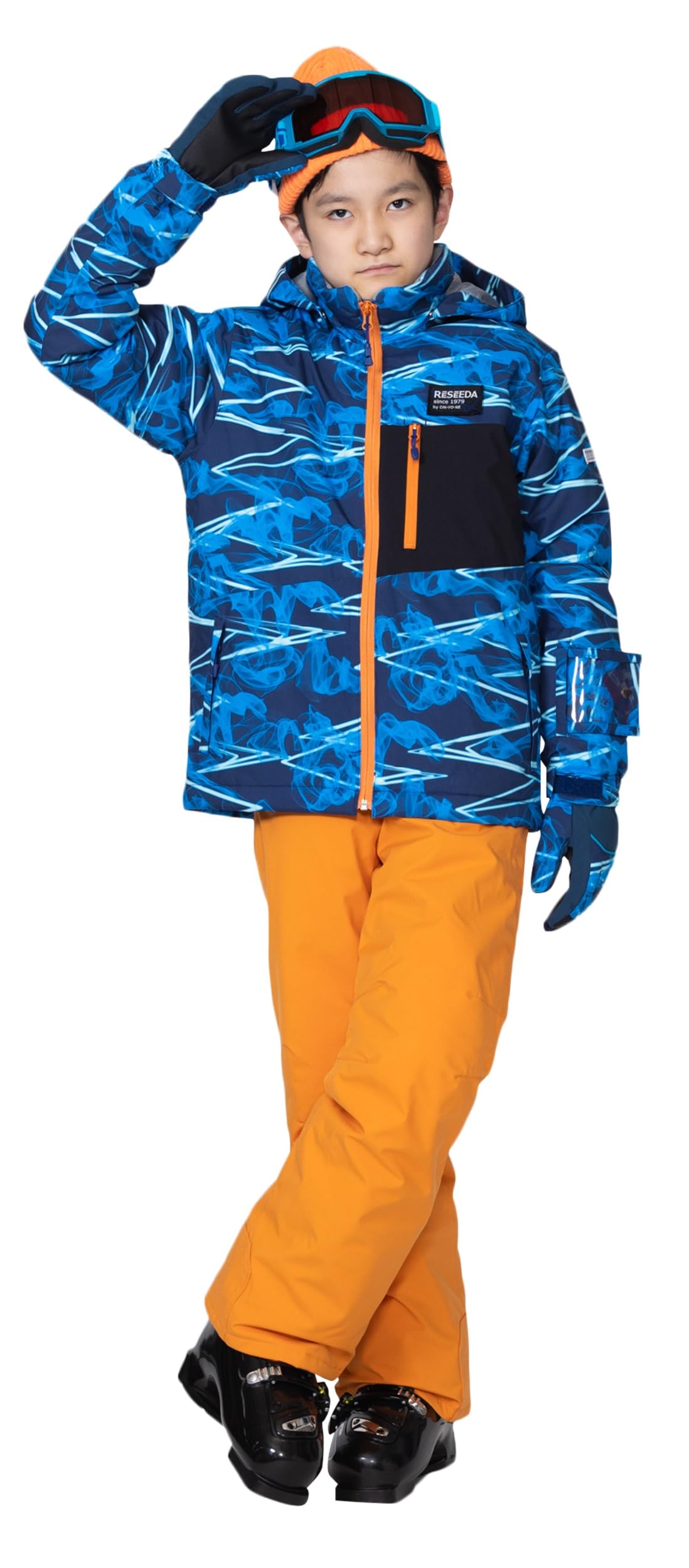 

[Onyon] Лыжный костюм RES77002 Детский слитный костюм BLU×ORN 160