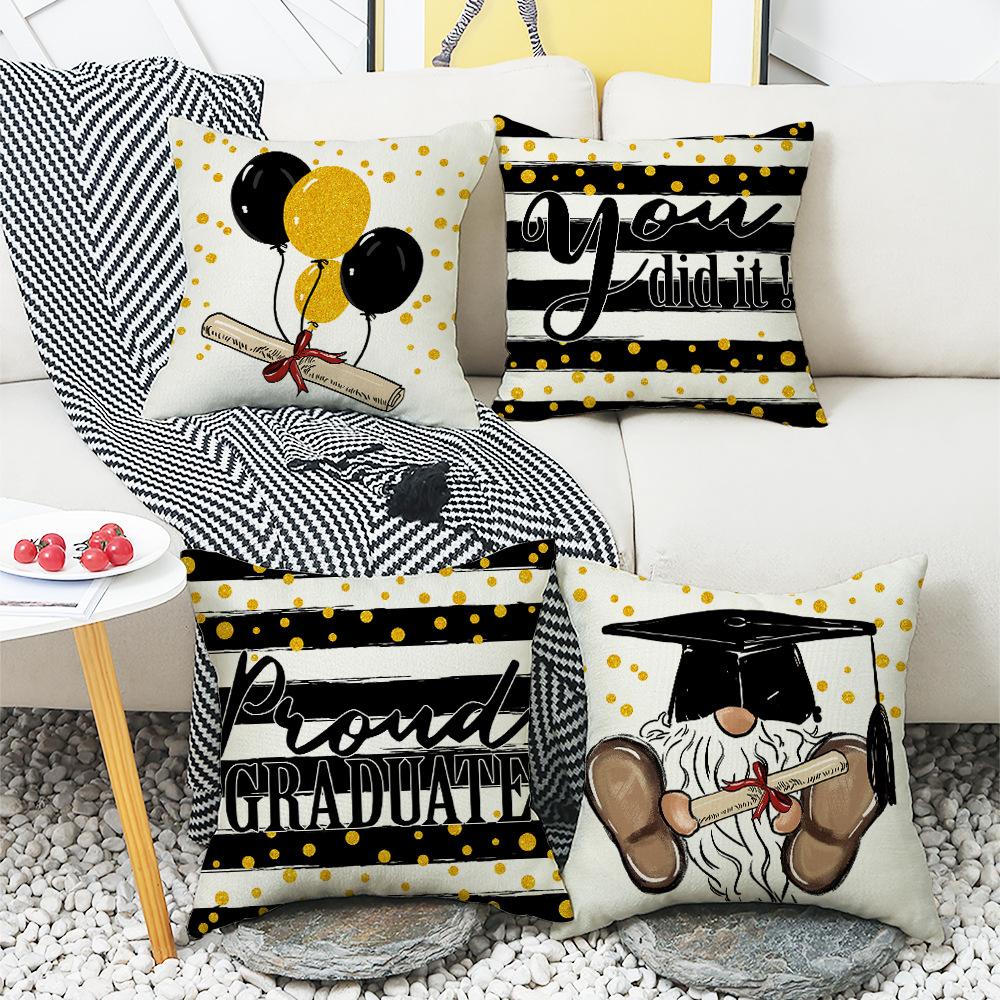 New Graduation Season Simple Printed Pillow Living Room Bedroom Home Sofa Bedside Pillow Cover Cushion Cover