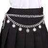 Retro Sun Tassels Pendant Waist Chain Punk Alloy Waistband Double-deck Chain Belt  For Women