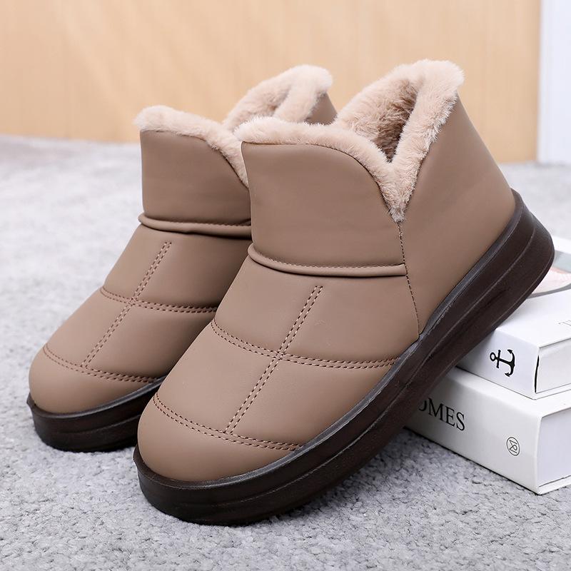 

Женские зимние ботинки на толстой платформе, теплые, легкие, нескользящие, с подкладкой из искусственного меха, ботильоны, удобные, пушистые, короткие ботинки для ходьбы для женщин 41