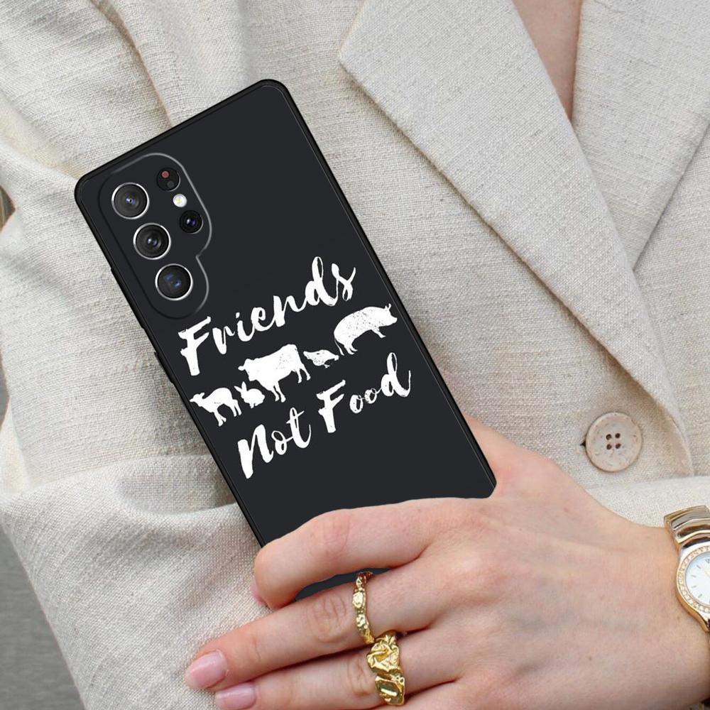 Eat Fruit Not Friends Vegan Quote Cell Phone Case for Samsung Galaxy S26 Ultra S25 S24 S23 S22 S21 S20 Note10 Cover