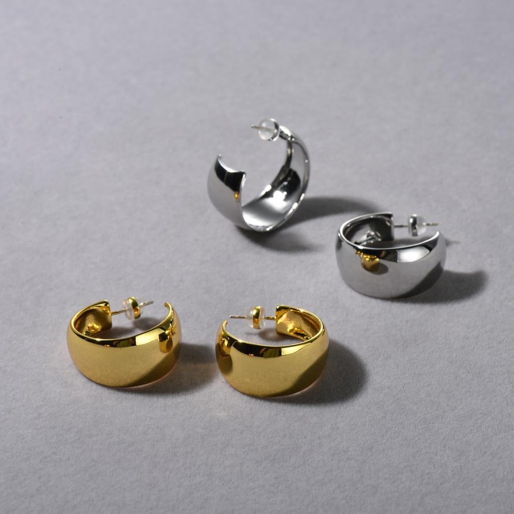 Premium Copper Plated 18K Real Gold Geometric Circle Earrings S925 Silver Needle Stud Earrings Niche Temperament Simple Earrings Women