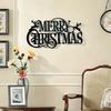 1 Piece Classic Metal Merry Christmas Hanging Ornament, Festive Decor for Home Kitchen Office Featherless No Electricity Needed