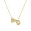 Fashion Small Bubble Initial Heart Letter Necklace 18K Gold Plated Link Chain Romantic Copper Heart Letter Pendant Necklace Gift