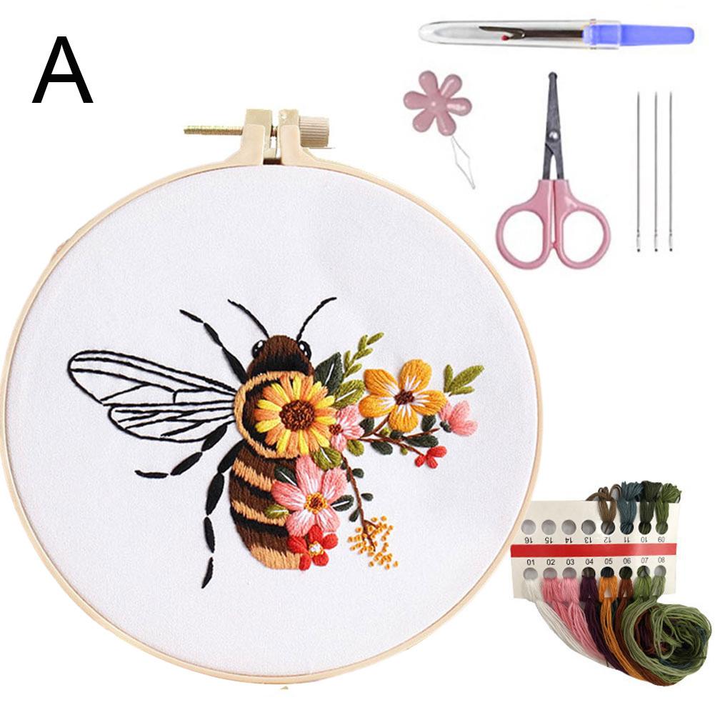 New Best Selling Embroidery Honeybee Diy Material Kit Printed Sewing Patterns Crafting Handmade Supplies Package 3d L6b3