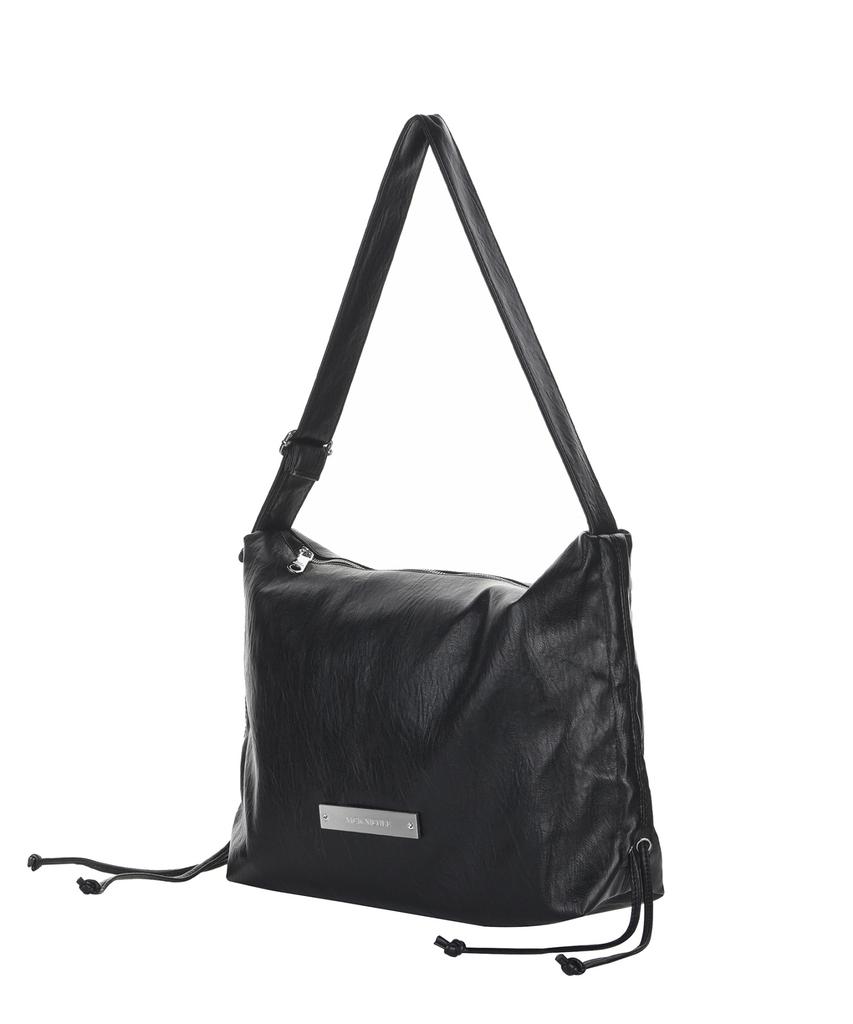 Nick&Nicole Crystal Shirring Square Shoulder Bag_Black