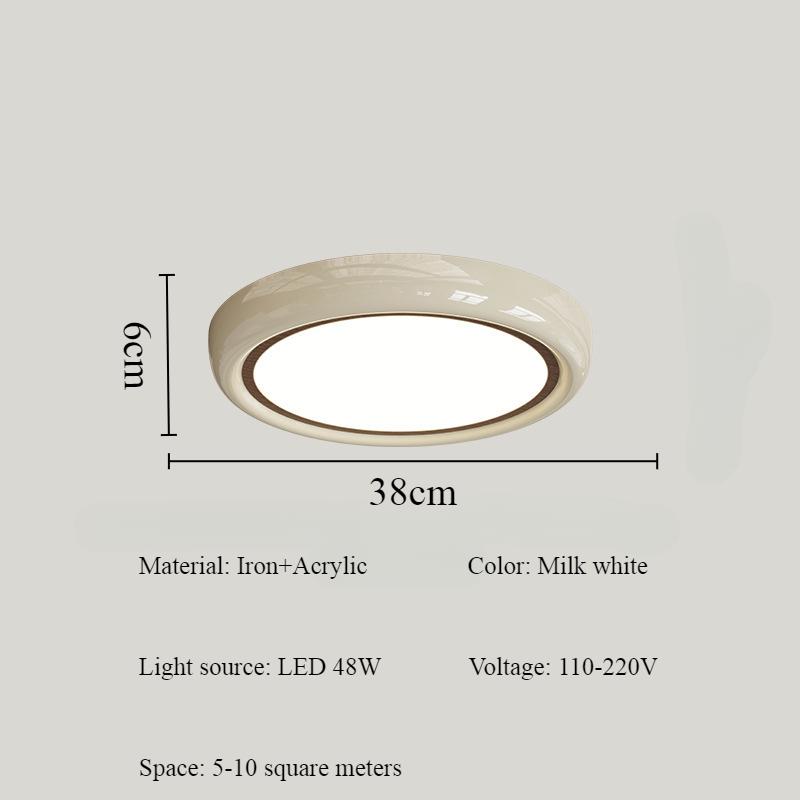Circular Acrylic Cream Color Ceiling Lamp Nordic Modern Living Room Decoration Bedroom Atmosphere LED Ceiling Light Dimmable