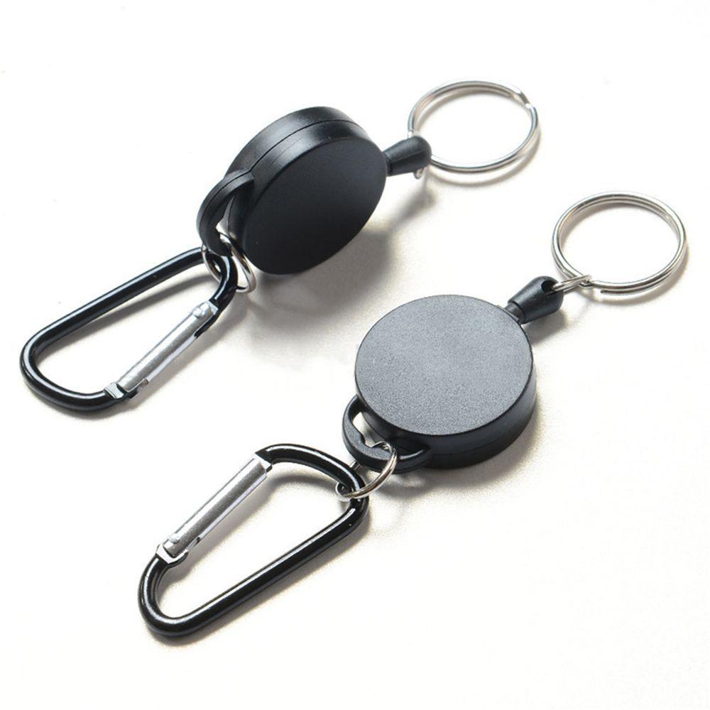 Portable Anti-Lost Nylon Wire Rope Keychain Badge Reel Key Ring ID Card Holder Outdoor Sports