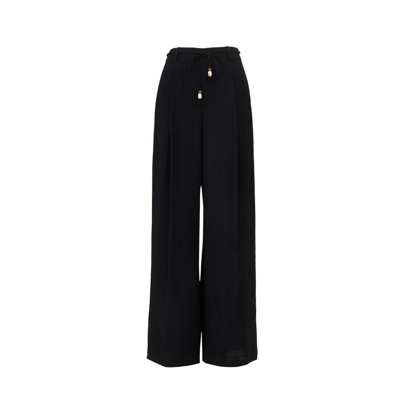 VEROMODA Women's Belted Textured Wide-Leg Pants
