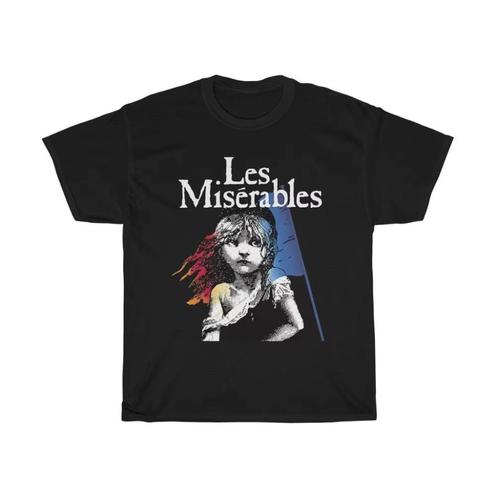 Les Miserables Broadway Musical Show Men s Black T-Shirt Clothing Graphic Short Sleeve Shirt Men Women All-Season S