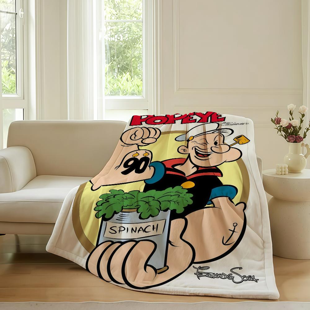 Cartoon cute P-popeyeS Blanket For Sofa Office Bed Plane Travel Sleep Read Relax Camping Soft And Warm