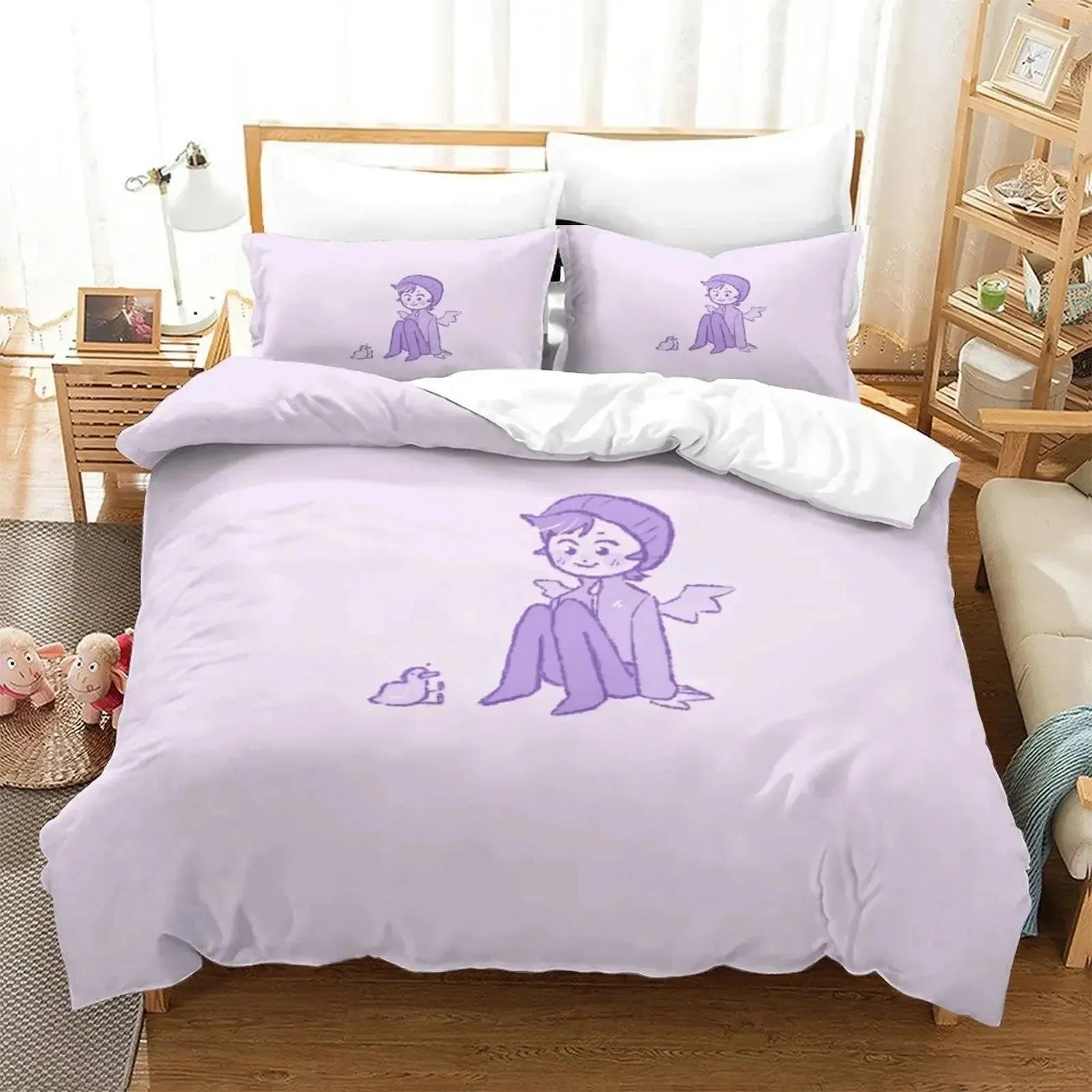 

3D Print Cartoon Quackity Duck Bedding Set Duvet Cover Bed Set Quilt Cover Pillowcase Comforter King Queen Size Boys Bedding Set 70x133cm 2pcs