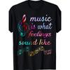 European Sizes Men'S Music-Themed Graphic T-Shirt - Print with Geometric Music Notes Loose Fit Round Neck Retro Style Casual & Outdoor Wear