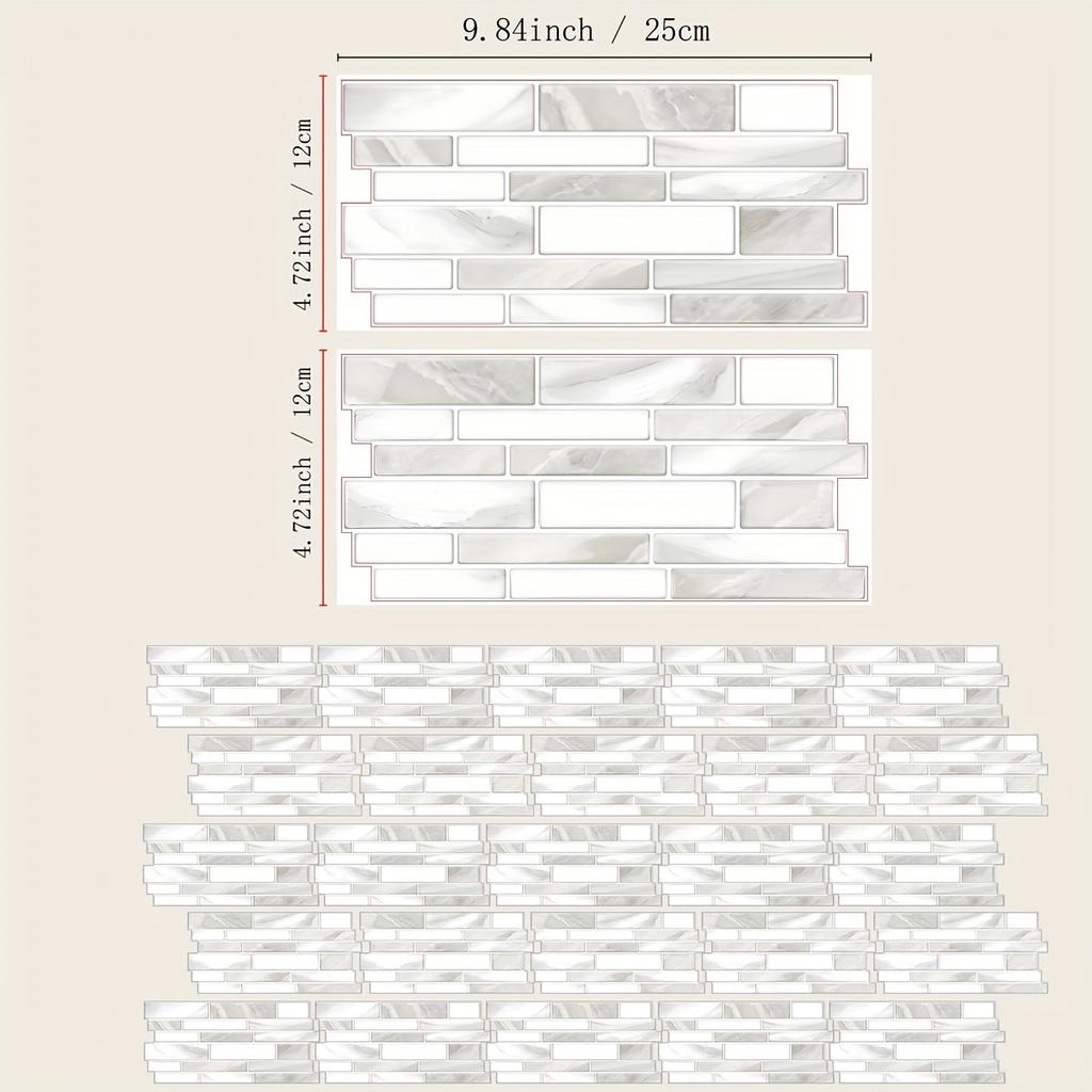 25 Stück Marmormuster 3D-Effekt Kristall Küchenaufkleber Wasserdicht Ölfest Küchen- und Badezimmer Fliesenaufkleber Verdickt Selbstklebend