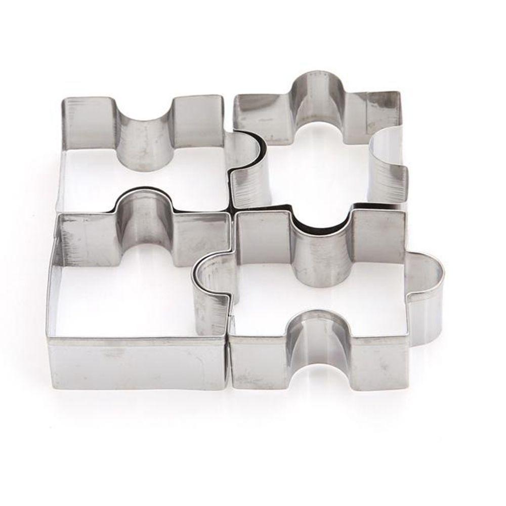 4Pcs Biscuit Cake Christmas Decorating Cookies Tool Mould Stainless Steel Jigsaw