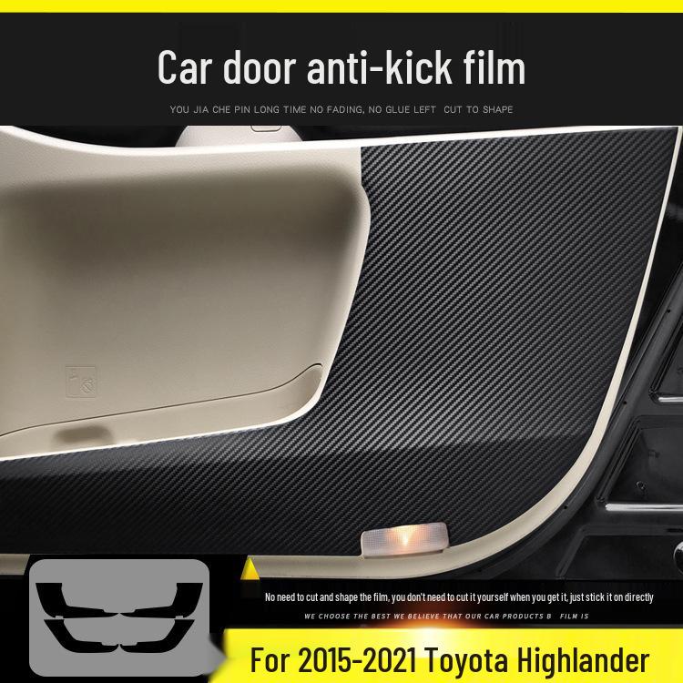 Carbon Fiber Anti-Kick Center Console Sticker for 09-21 Toyota Highlander Interior Decoration