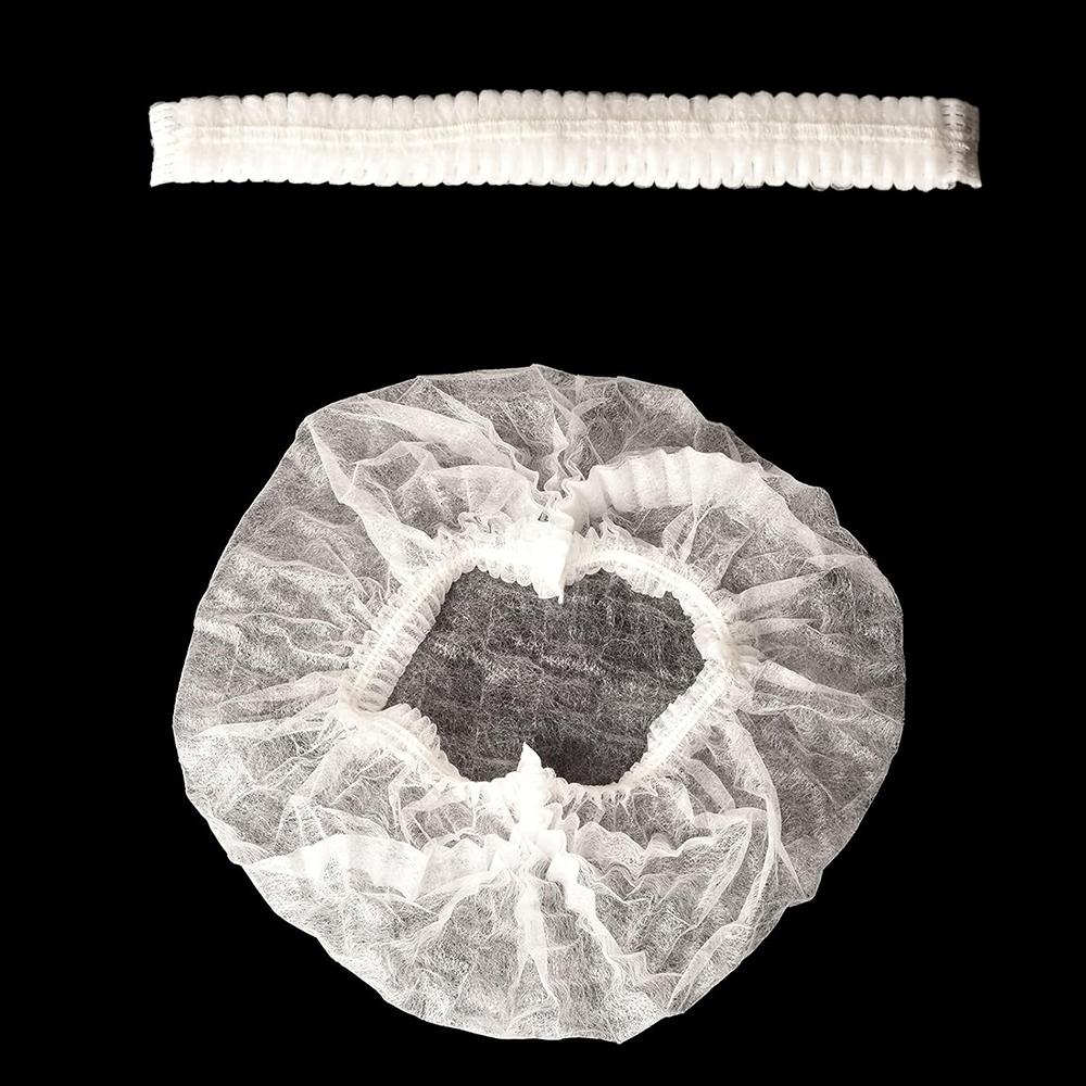 New 100pcs 21inch Disposable Bouffant Caps Hairnets for Food Service, Labs, Hospital