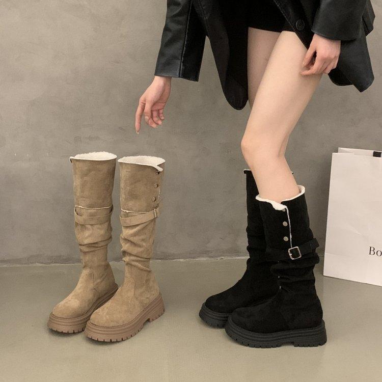 [Fan snap-up price] Over-knee thick-soled two-wear folded knight boots, fat mm thick legs, thin high boots, women's winter
