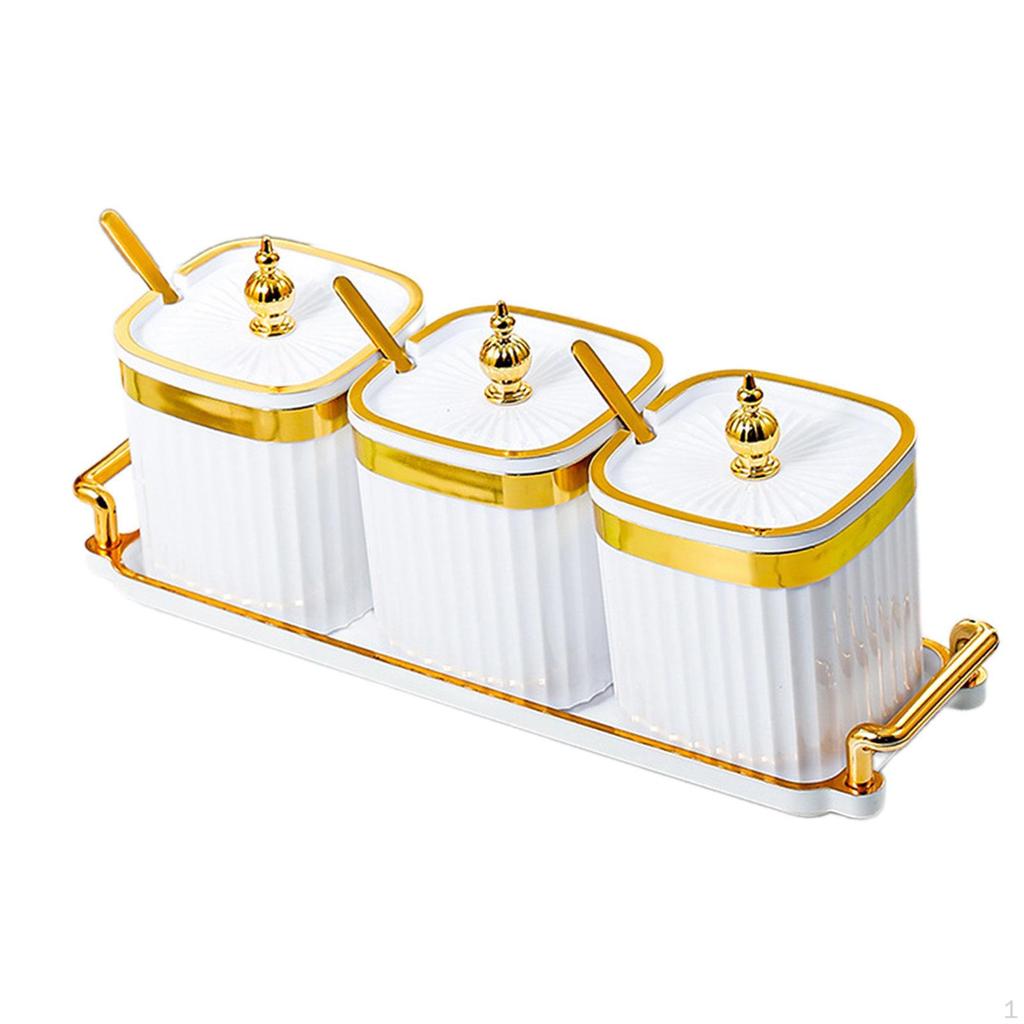 Divided Dried Fruit Plates Multifunctional with Lid and Spoon Snack Storage Holder for Office Living
