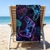Ultra-Soft Beach Towel with Game Controller Theme,Ideal for Pool - Camping, Diving - Perfect Travel Essential, Vibrant Beach Towel.