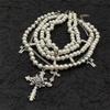 Light luxury high-end thorns rose cross pendant beaded necklace niche design multi-layer stacking heavy industry necklace