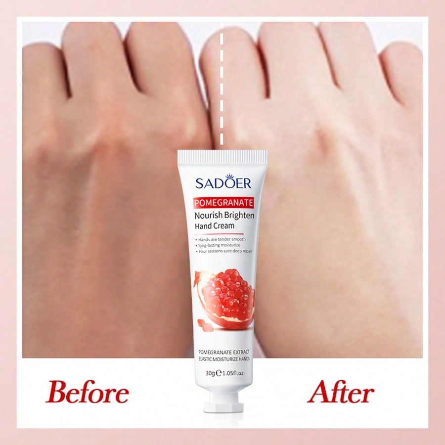 1PC Pomegranate Moisturizing And Brightening Hand Cream, Hydrating And Refreshing,Nourish Soft Hand